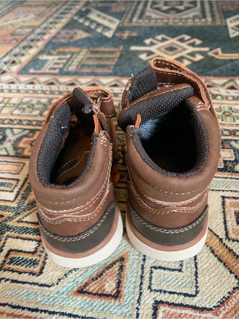 jumping beans Brown Kids High-Top Hook-and-Loop Boots